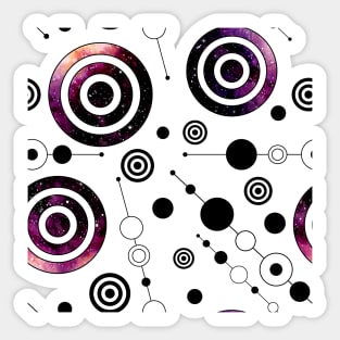 Watercolor Purple Circles and Black Lines Sticker